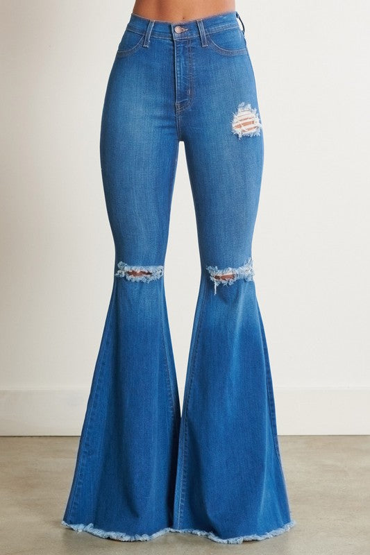 Second Look Distressed Flare Jeans